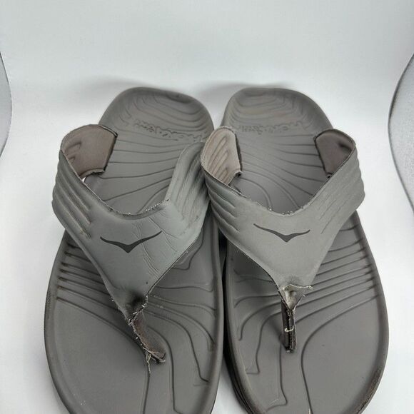 Hoka One One ORA Recovery Flip Flops Mens Size 13 Gray Cushioned main image 7
